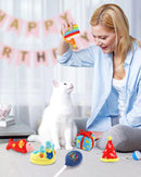 Plush Birthday Catnip Toys for Indoor Cats – 6-Piece Birthday-Themed Cat Toy Set