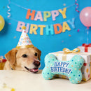 Dog Birthday Toys – Plush Squeaky Bone Toy for Small, Medium & Large Dogs