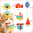 Plush Birthday Catnip Toys for Indoor Cats – 6-Piece Birthday-Themed Cat Toy Set
