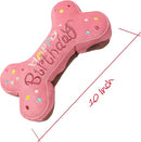 Style Dog Birthday Toy Gift – 10-Inch Pink Squeaky Bone Cake Plush Toy