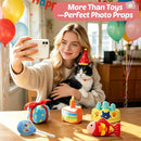 Plush Birthday Catnip Toys for Indoor Cats – 6-Piece Birthday-Themed Cat Toy Set