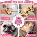 Monster Dog Birthday Toy for Gifts – Stuffed Pink Plush Dog Toy with Squeaker