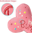 Style Dog Birthday Toy Gift – 10-Inch Pink Squeaky Bone Cake Plush Toy